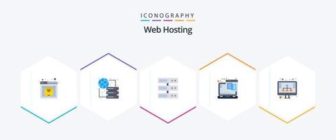 Web Hosting 25 Flat icon pack including hosting. web. web hosting. technology vector