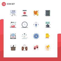 Set of 16 Commercial Flat Colors pack for massage server optimization hosting school Editable Pack of Creative Vector Design Elements