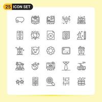 Modern Set of 25 Lines and symbols such as login development faq seo funnel Editable Vector Design Elements