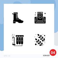 Universal Icon Symbols Group of 4 Modern Solid Glyphs of activity filtration spring phone water Editable Vector Design Elements