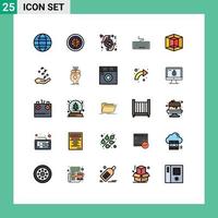 Pack of 25 creative Filled line Flat Colors of design hardware web keyboard heart Editable Vector Design Elements