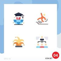 4 Universal Flat Icons Set for Web and Mobile Applications world crown business failure mardi gras Editable Vector Design Elements