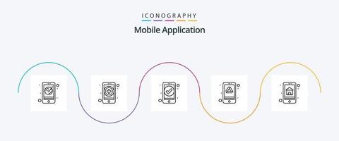 móvil solicitud línea 5 5 icono paquete incluso hogar página. aplicación aplicación almacenamiento. conducir vector