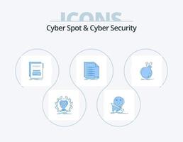 Cyber Spot And Cyber Security Blue Icon Pack 5 Icon Design. list. check. kill. script. maleficient vector