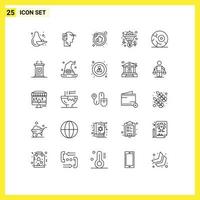 Set of 25 Modern UI Icons Symbols Signs for night halloween like money filter Editable Vector Design Elements