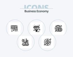 economía línea icono paquete 5 5 icono diseño. economía. dinero. dinero. economía. internacional vector