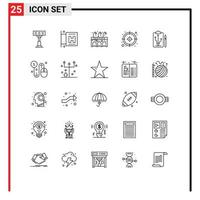 Set of 25 Modern UI Icons Symbols Signs for business tactics pub strategy head Editable Vector Design Elements