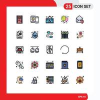 Universal Icon Symbols Group of 25 Modern Filled line Flat Colors of gdpr balloons valentine balloon cup Editable Vector Design Elements