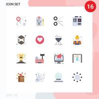 Modern Set of 16 Flat Colors and symbols such as printing motherboard cut hardware ui Editable Pack of Creative Vector Design Elements