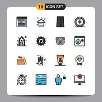 16 Creative Icons Modern Signs and Symbols of mosque ui driveway media road Editable Creative Vector Design Elements