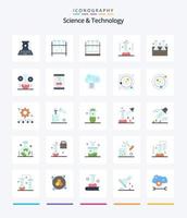 Creative Science And Technology 25 Flat icon pack  Such As online laboratory. lab app. lab glassware. technology lab. lab management vector