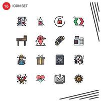 Set of 16 Modern UI Icons Symbols Signs for education right whiskey left arrows Editable Creative Vector Design Elements