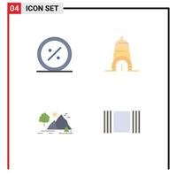 Pictogram Set of 4 Simple Flat Icons of commerce hill commerce chrysler nature Editable Vector Design Elements