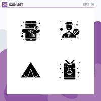 Pack of Modern Solid Glyphs Signs and Symbols for Web Print Media such as marketing wigwam employee right card Editable Vector Design Elements