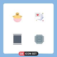 4 User Interface Flat Icon Pack of modern Signs and Symbols of egg gallery baby photo sets Editable Vector Design Elements