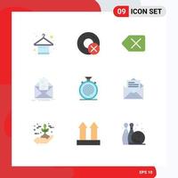 Set of 9 Modern UI Icons Symbols Signs for action email hardware letter mail Editable Vector Design Elements