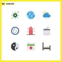 conjunto de 9 9 moderno ui íconos símbolos señales para cargando ui lluvia sincronizar actualizar editable vector diseño elementos