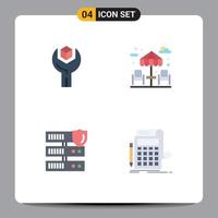 Mobile Interface Flat Icon Set of 4 Pictograms of config network sdk water security Editable Vector Design Elements