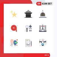 Universal Icon Symbols Group of 9 Modern Flat Colors of search water architecture hose greek Editable Vector Design Elements