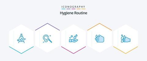 Hygiene Routine 25 Blue icon pack including . cleaning. vector