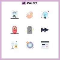 Set of 9 Modern UI Icons Symbols Signs for eco human obstetrics child light Editable Vector Design Elements