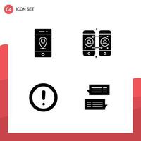 Pack of creative Solid Glyphs of location note signs mobile phone support Editable Vector Design Elements