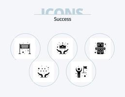 éxito glifo icono paquete 5 5 icono diseño. mano. cuidado. usuario. ganador. terminar símbolo vector
