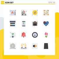 Set of 16 Modern UI Icons Symbols Signs for design pp badge network blockchain Editable Pack of Creative Vector Design Elements