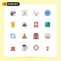 16 Thematic Vector Flat Colors and Editable Symbols of app share contact design clock anytime Editable Pack of Creative Vector Design Elements