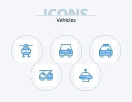 vehículos azul icono paquete 5 5 icono diseño. coche. vehículos transporte. transporte. Taxi vector