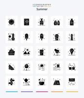 Creative Summer 25 Glyph Solid Black icon pack  Such As summer. board. tourist. travel. suitcase vector