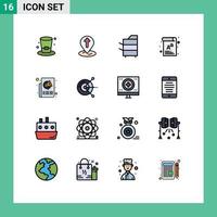 Universal Icon Symbols Group of 16 Modern Flat Color Filled Lines of ads font copier document technology Editable Creative Vector Design Elements
