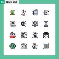 Universal Icon Symbols Group of 16 Modern Flat Color Filled Lines of ads font copier document technology Editable Creative Vector Design Elements