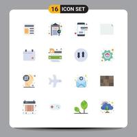 Flat Color Pack of 16 Universal Symbols of date film card cinema file Editable Pack of Creative Vector Design Elements