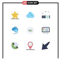 Stock Vector Icon Pack of 9 Line Signs and Symbols for ui photo device image rainy Editable Vector Design Elements
