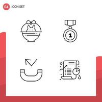 Pictogram Set of 4 Simple Filledline Flat Colors of basket missed nature insignia business Editable Vector Design Elements