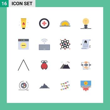 Editable Vector Line Pack of 16 Simple Flat Colors of keys hardware utensils mac app Editable Pack of Creative Vector Design Elements