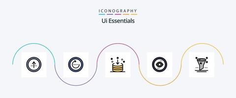 Ui Essentials Line Filled Flat 5 Icon Pack Including interface. browser. sync. interface. download vector