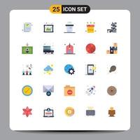 Editable Vector Line Pack of 25 Simple Flat Colors of slider resistant bin miscellaneous bag Editable Vector Design Elements