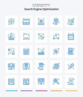 Creative Seo 25 Blue icon pack  Such As box. storage. monitoring eye. server. quality vector