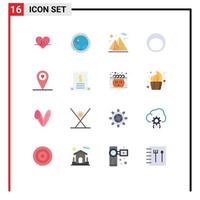 Modern Set of 16 Flat Colors Pictograph of jewelry bracelet network accessories moon Editable Pack of Creative Vector Design Elements