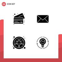 Universal Icon Symbols Group of Modern Solid Glyphs of bank plant email sms bulb Editable Vector Design Elements