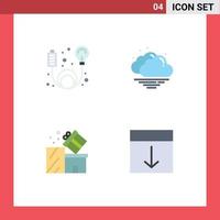 Modern Set of 4 Flat Icons and symbols such as adapter package energy weather eid Editable Vector Design Elements