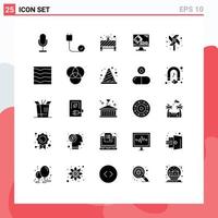 Modern Set of 25 Solid Glyphs Pictograph of screen fill devices color stop Editable Vector Design Elements