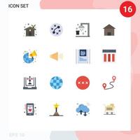 paquete de dieciséis moderno plano colores señales y símbolos para web impresión medios de comunicación tal como transmitir casa bañera hogar edificio editable paquete de creativo vector diseño elementos