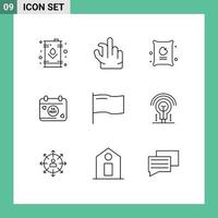 9 Creative Icons Modern Signs and Symbols of mark country farming day calendar Editable Vector Design Elements