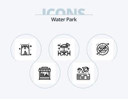 agua parque línea icono paquete 5 5 icono diseño. . ducha. parque. parque. jardín vector