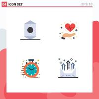 Modern Set of 4 Flat Icons and symbols such as candy business wrapper healthcare office Editable Vector Design Elements