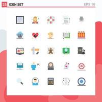 Flat Color Pack of 25 Universal Symbols of presentation file technician document support Editable Vector Design Elements