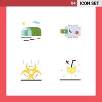 Modern Set of 4 Flat Icons Pictograph of farming contamination finance money infection Editable Vector Design Elements